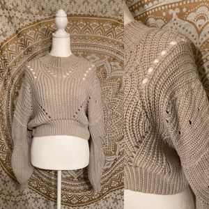 Wilfred xs grey cropped long sleeved chunky sweater